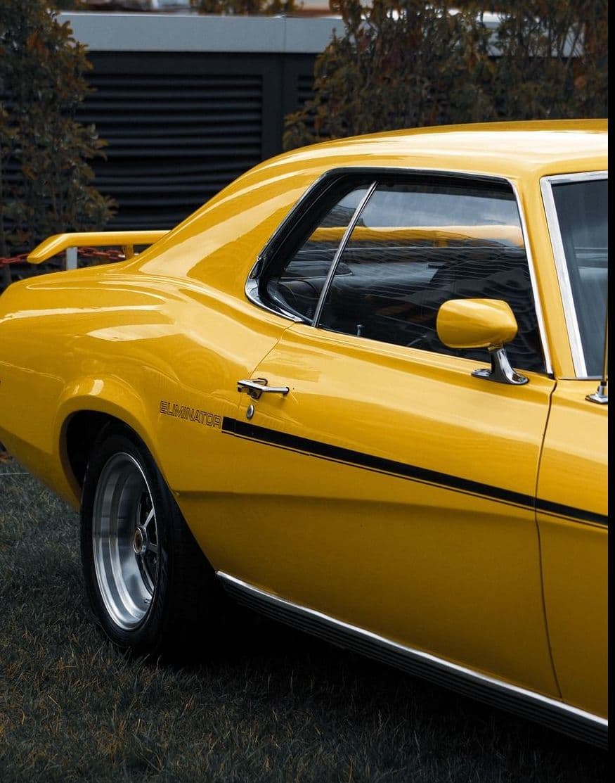 image of a clean yellow car